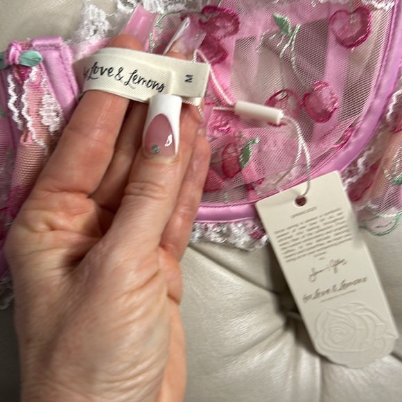 🍒NWT For Love & Lemons Pink Cherries Underwire Bra Size M🍒 - Picture 12 of 14